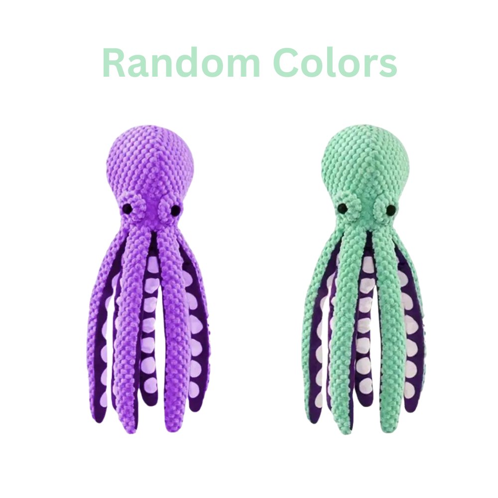 Squeaky Octopus Dog Toy | Plush Chew Toy for Dental Teeth Cleaning