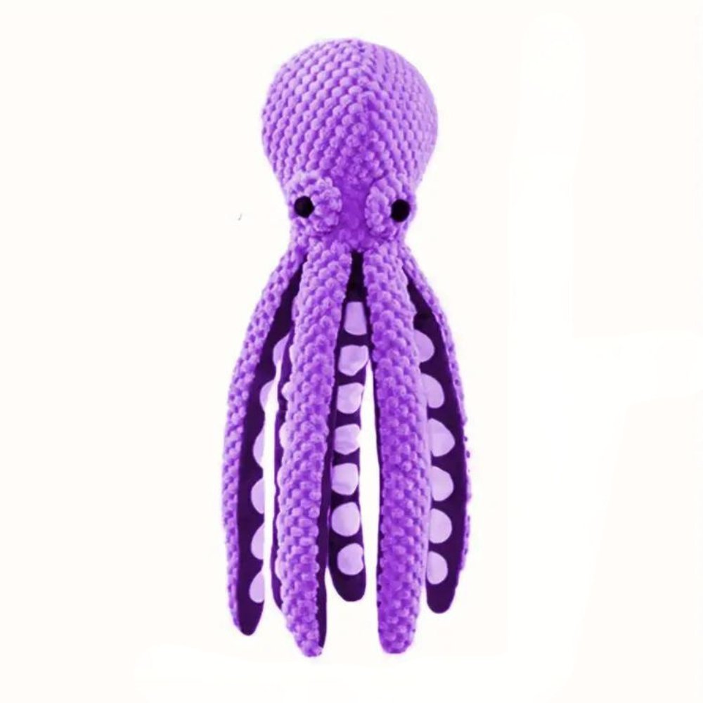 Squeaky Octopus Dog Toy | Plush Chew Toy for Dental Teeth Cleaning