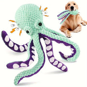 Squeaky Octopus Dog Toy | Plush Chew Toy for Dental Teeth Cleaning