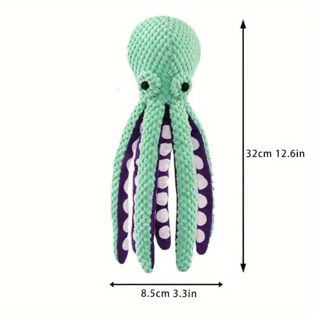 Squeaky Octopus Dog Toy | Plush Chew Toy for Dental Teeth Cleaning