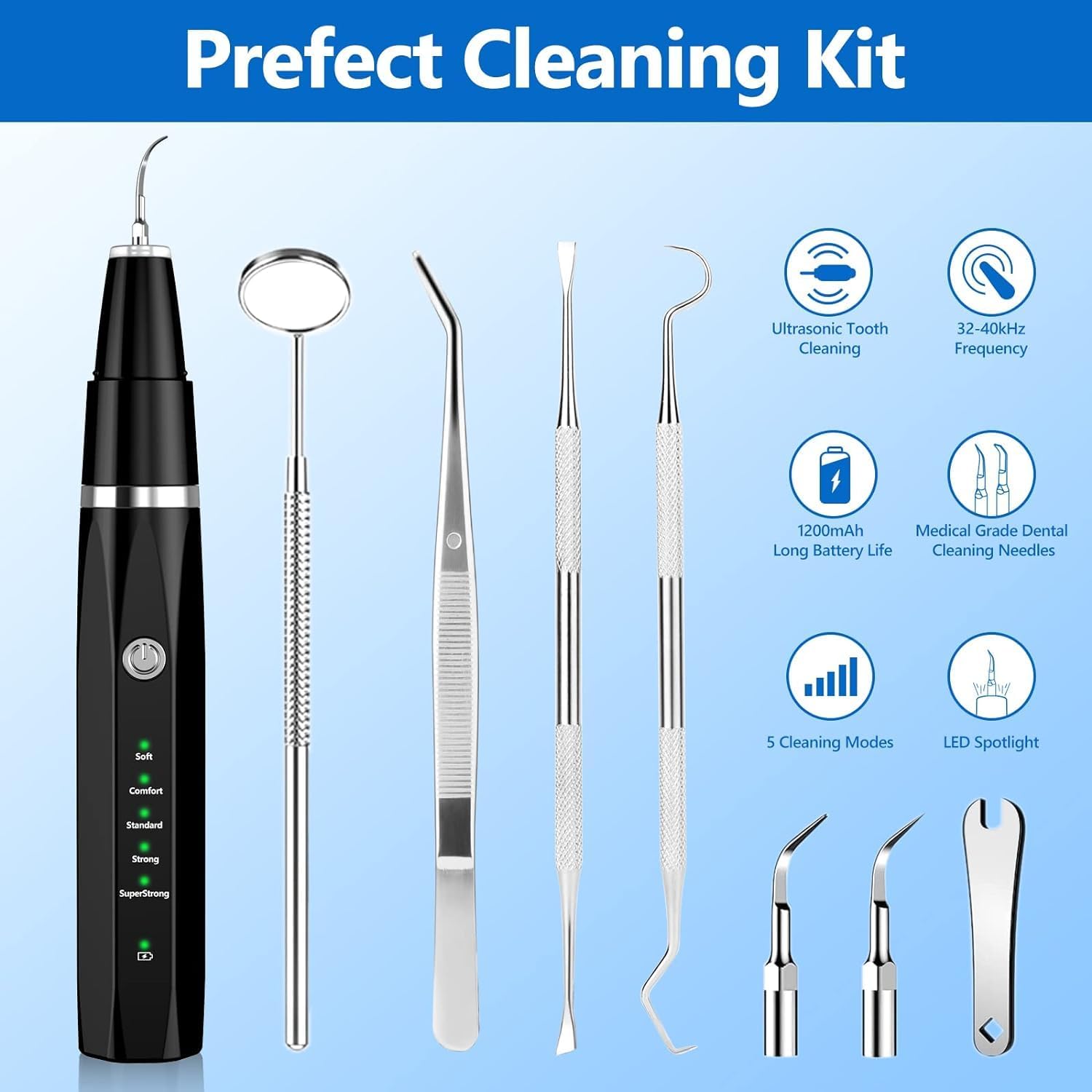 Ultrasonic Pet Plaque & Tartar Remover | Dog & Cat Teeth Cleaning Kit