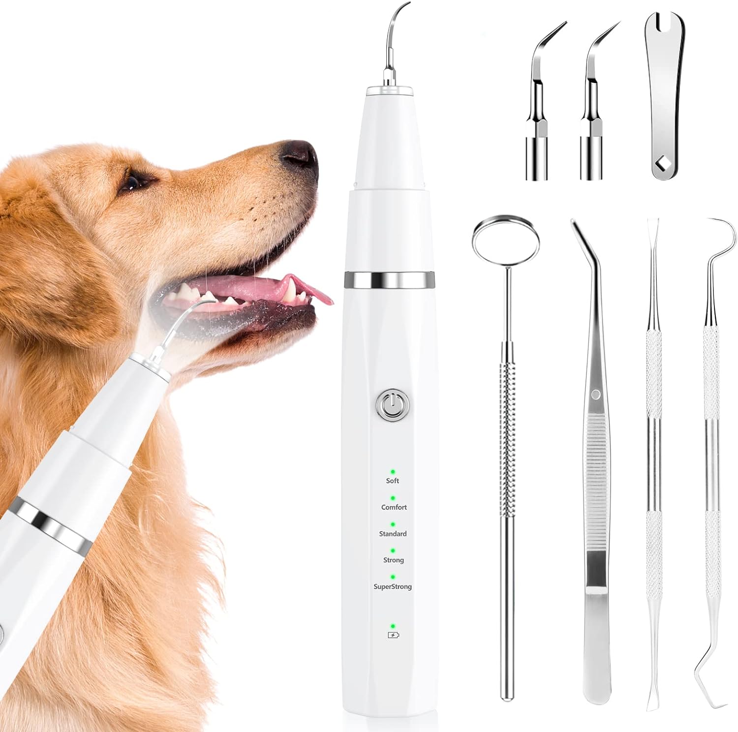 Ultrasonic Pet Plaque & Tartar Remover | Dog & Cat Teeth Cleaning Kit
