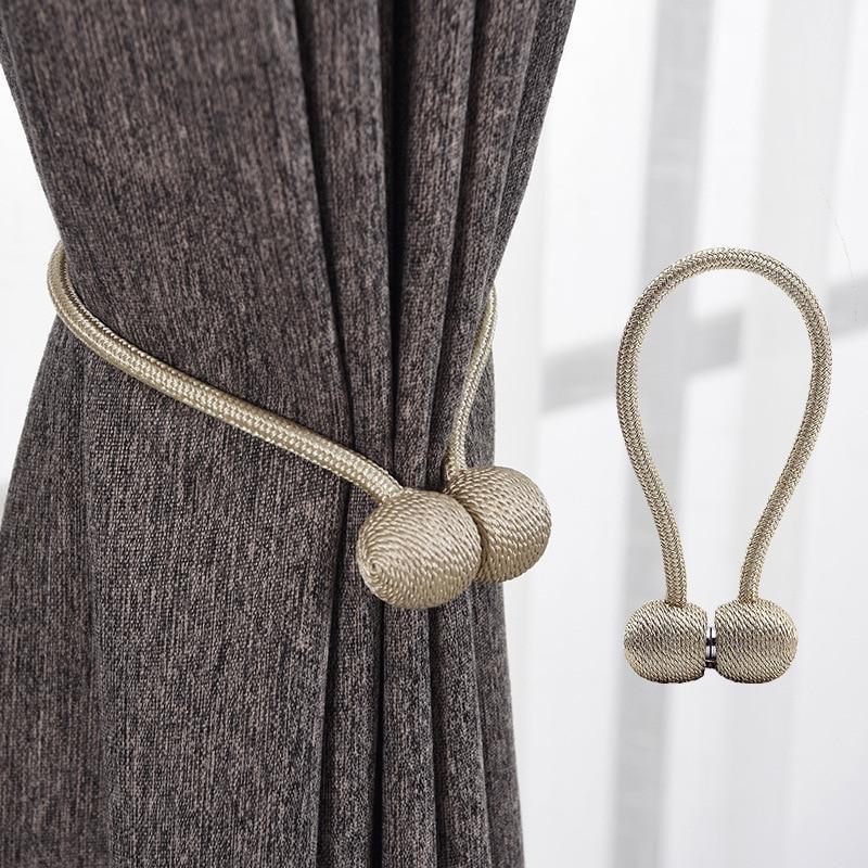 Magnetic Curtain Tie Backs | Decorative Drape Holdbacks | No-Drill Window Accessory