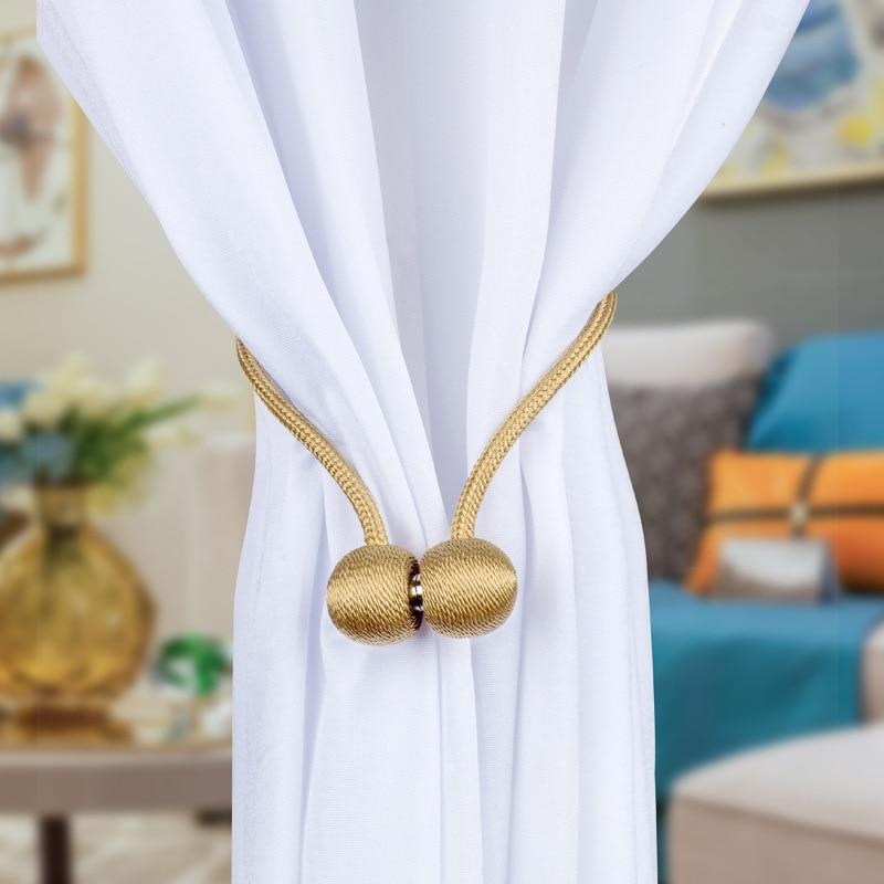 Magnetic Curtain Tie Backs | Decorative Drape Holdbacks | No-Drill Window Accessory