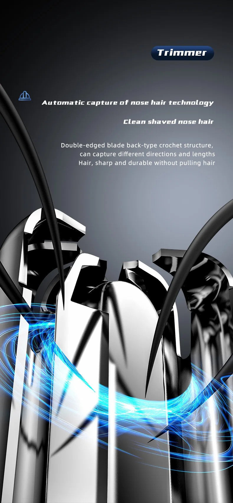 Unisex Rechargeable Electric Nose & Ear Trimmer | Wet/Dry Grooming Tool