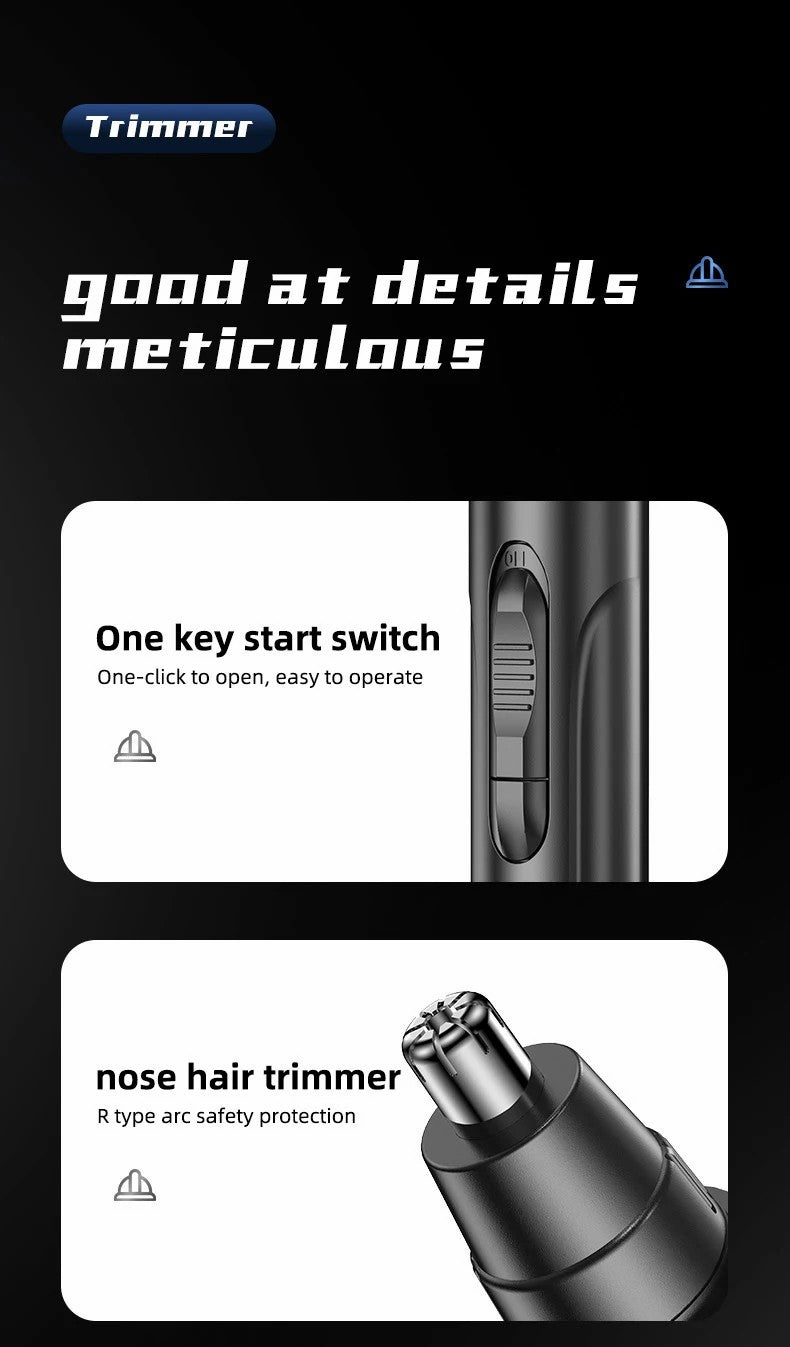 Unisex Rechargeable Electric Nose & Ear Trimmer | Wet/Dry Grooming Tool