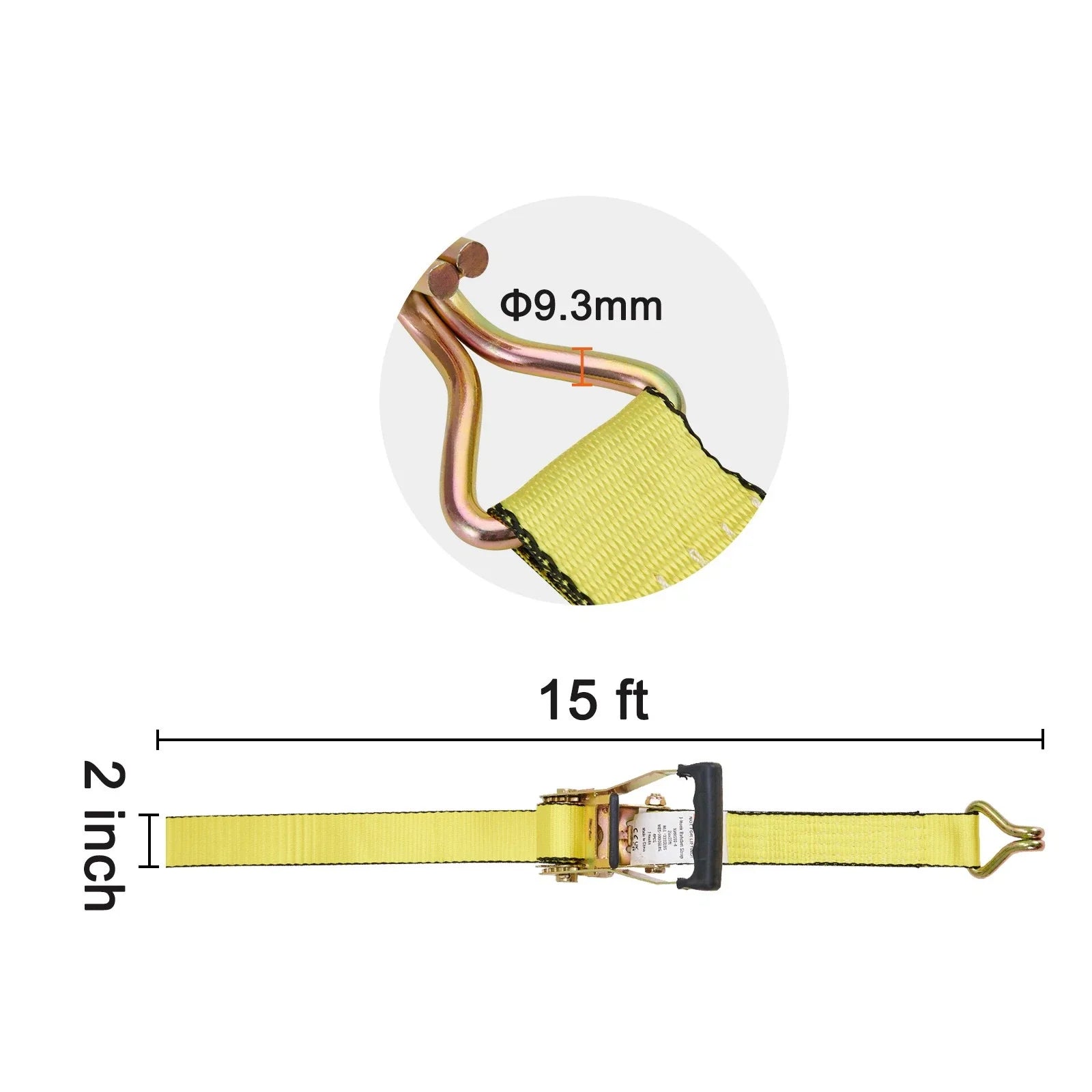 4 Pack Ratchet Tie Down Straps | 5000 lbs, 2" x 15', Heavy Duty Double J Hook