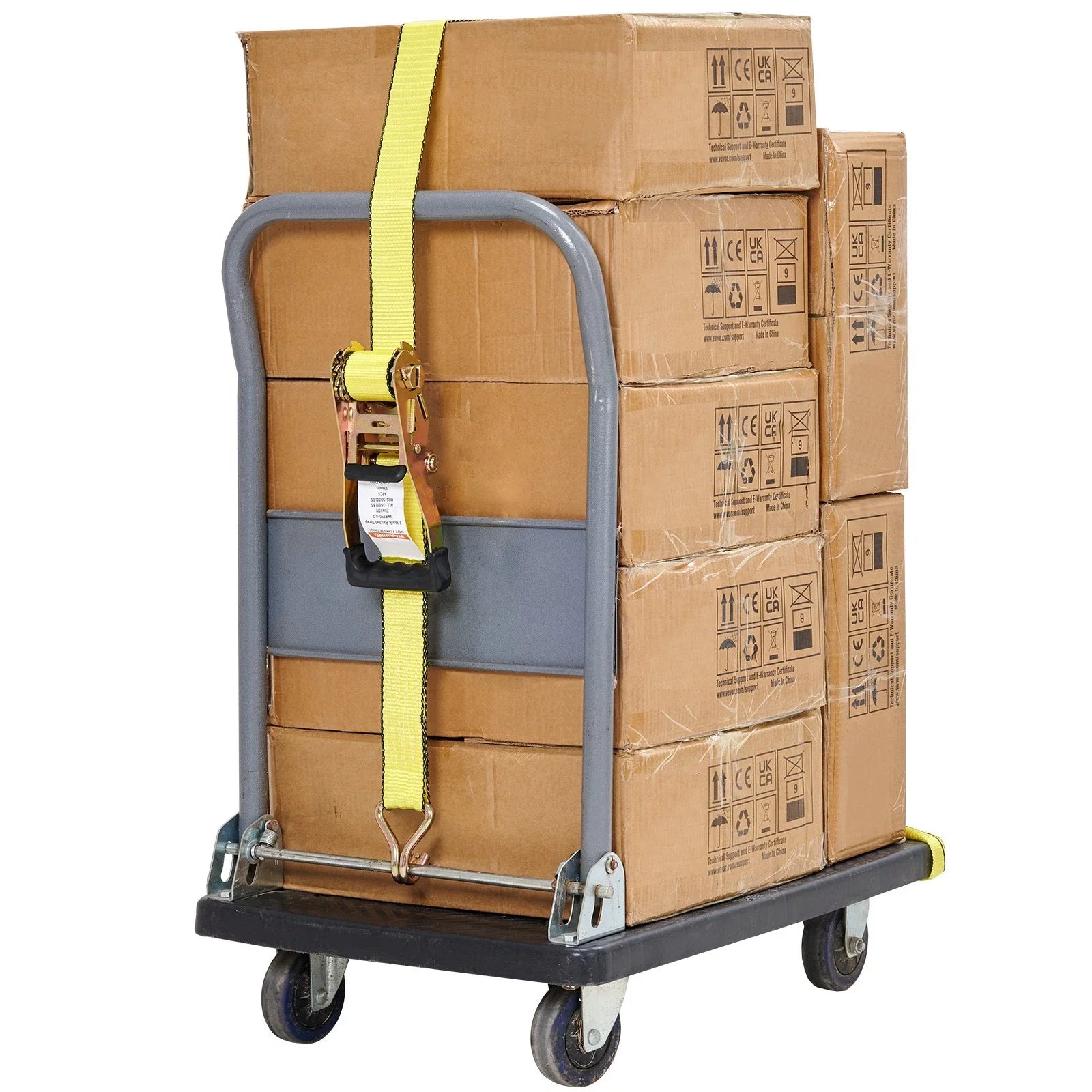 4 Pack Ratchet Tie Down Straps | 5000 lbs, 2" x 15', Heavy Duty Double J Hook