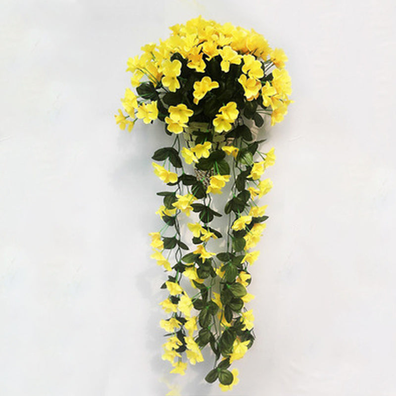 Artificial Hanging Orchid Silk Flower Bunch | Vibrant Faux Floral Garden Decor