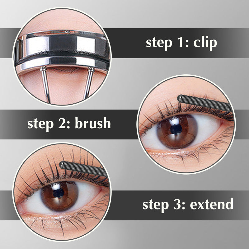 3D Curling Metal Brush Mascara | Waterproof Volume & Length