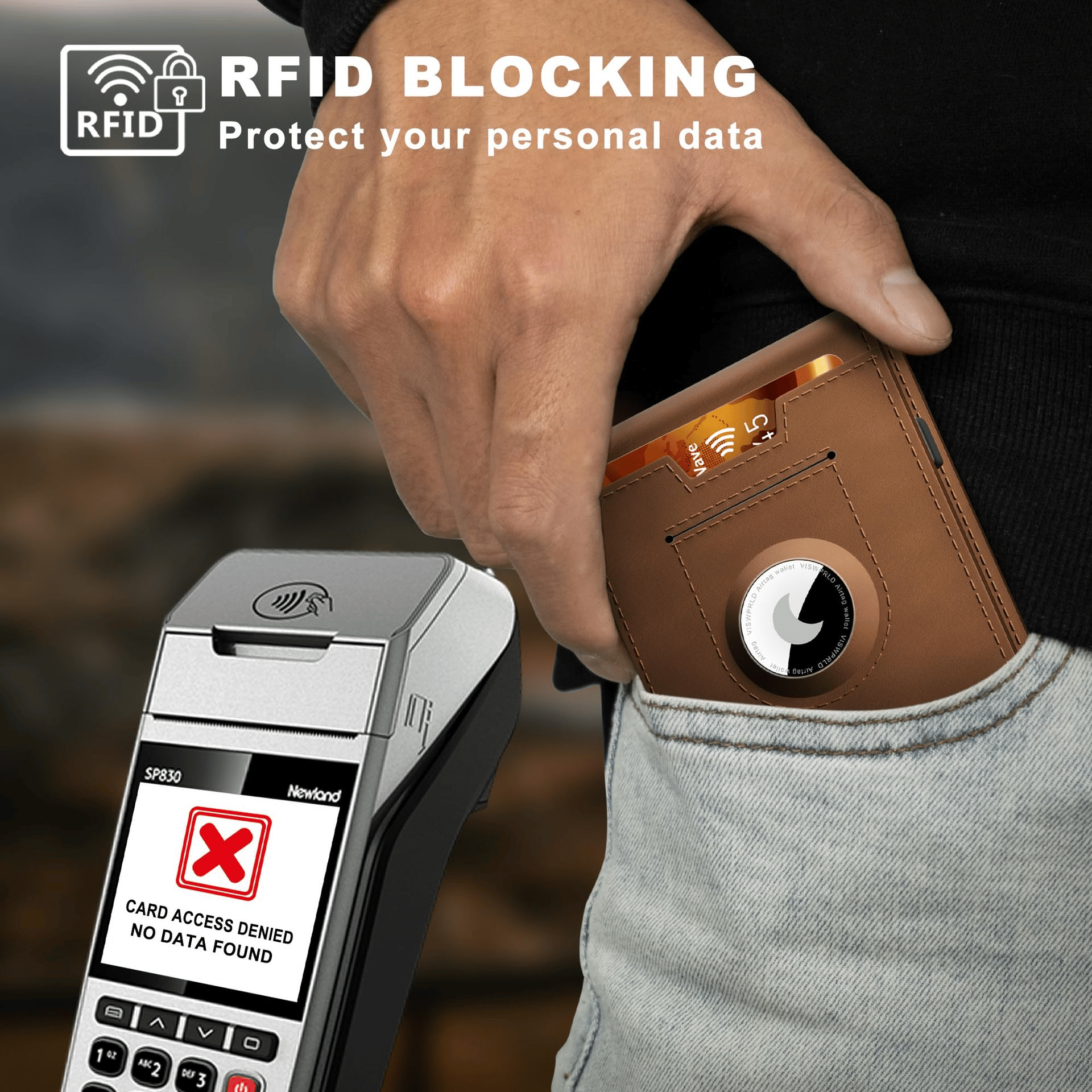 Slim Pop-Up Aluminum Money Clip Wallet – RFID-Blocking Leather Card Holder for Men & Women