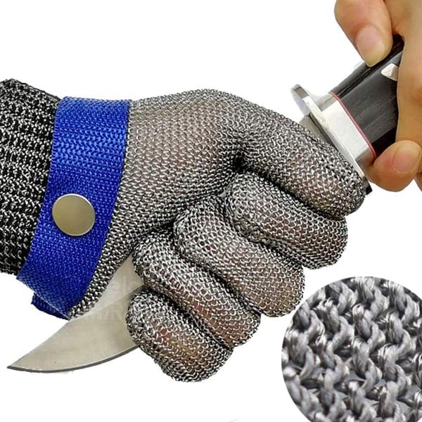 Stainless Steel Mesh Cut Resistant Gloves | Butcher Safety & Kitchen Slicing