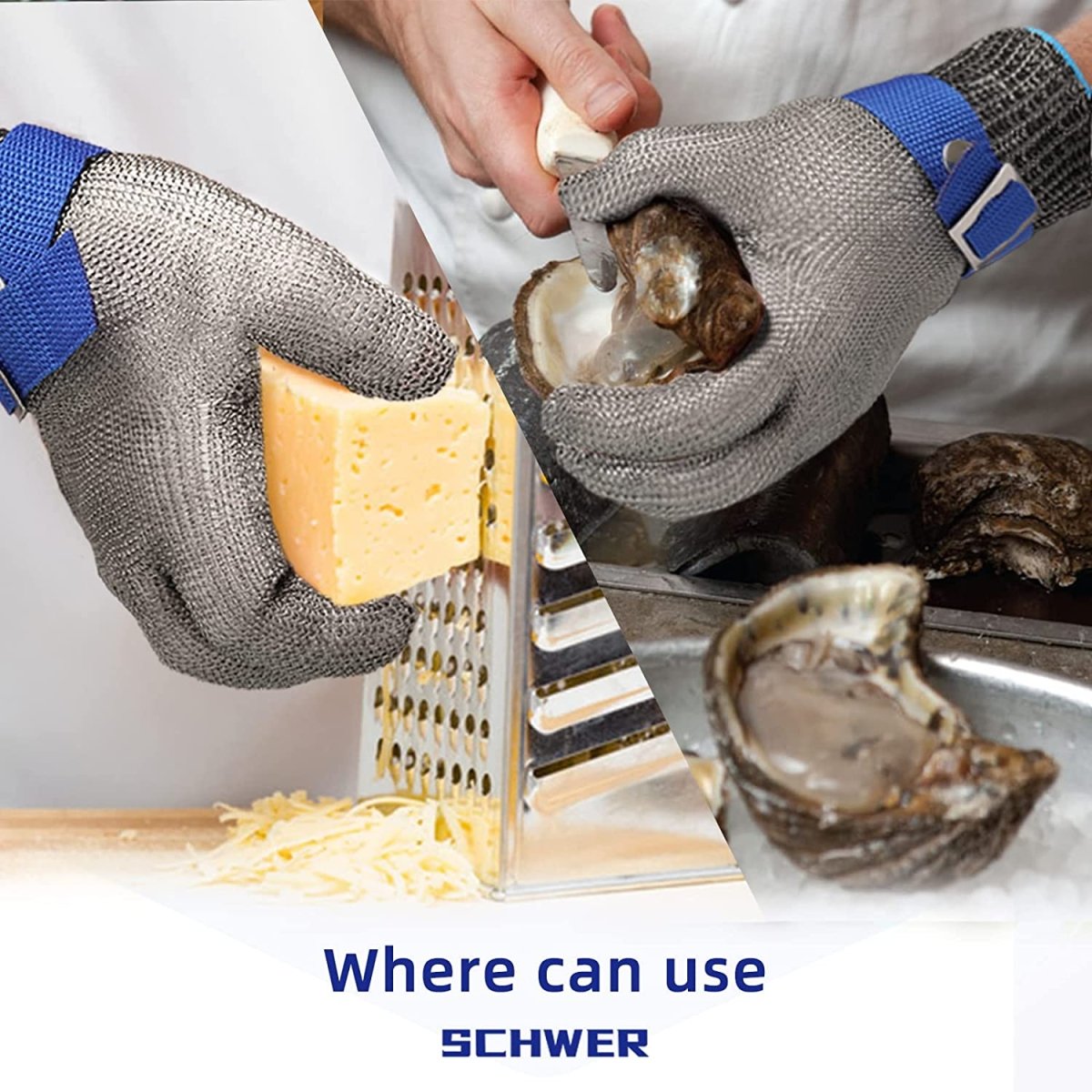 Stainless Steel Mesh Cut Resistant Gloves | Butcher Safety & Kitchen Slicing