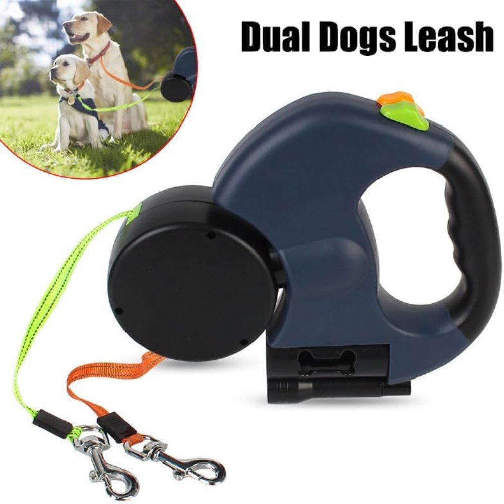 No-Tangle Double Dog Leash | Dual Pet Walking Coupler & Splitter