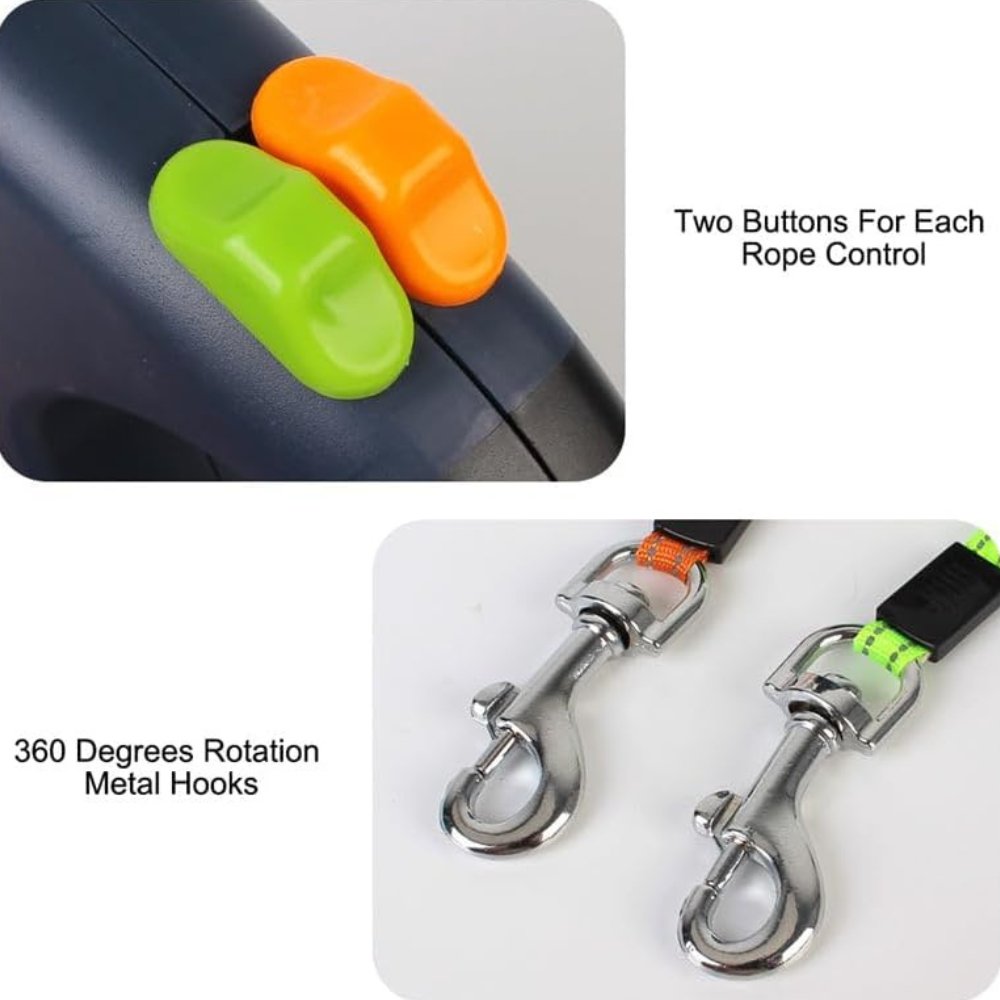 No-Tangle Double Dog Leash | Dual Pet Walking Coupler & Splitter