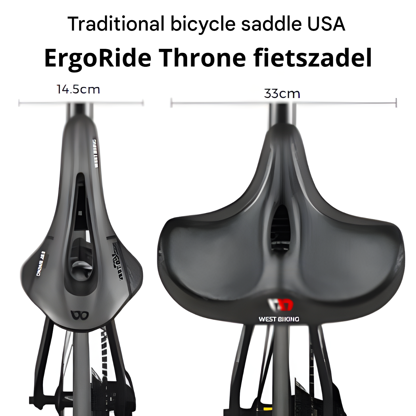 Ergonomic Comfort Bike Seat | Wide Saddle for Mountain & Road Bikes