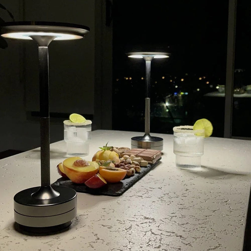 Cordless LED Table Lamp | Rechargeable Metal Desk Light & Touch Dimmer
