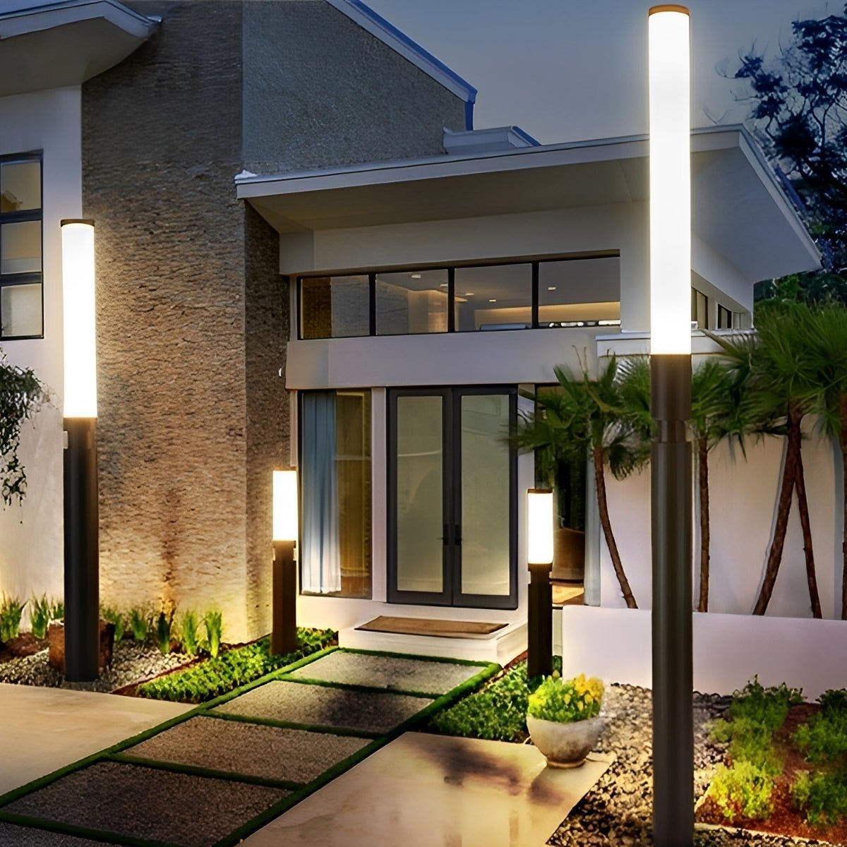 Modern Aluminum LED Outdoor Pillar Light with IP55 Waterproof Rating