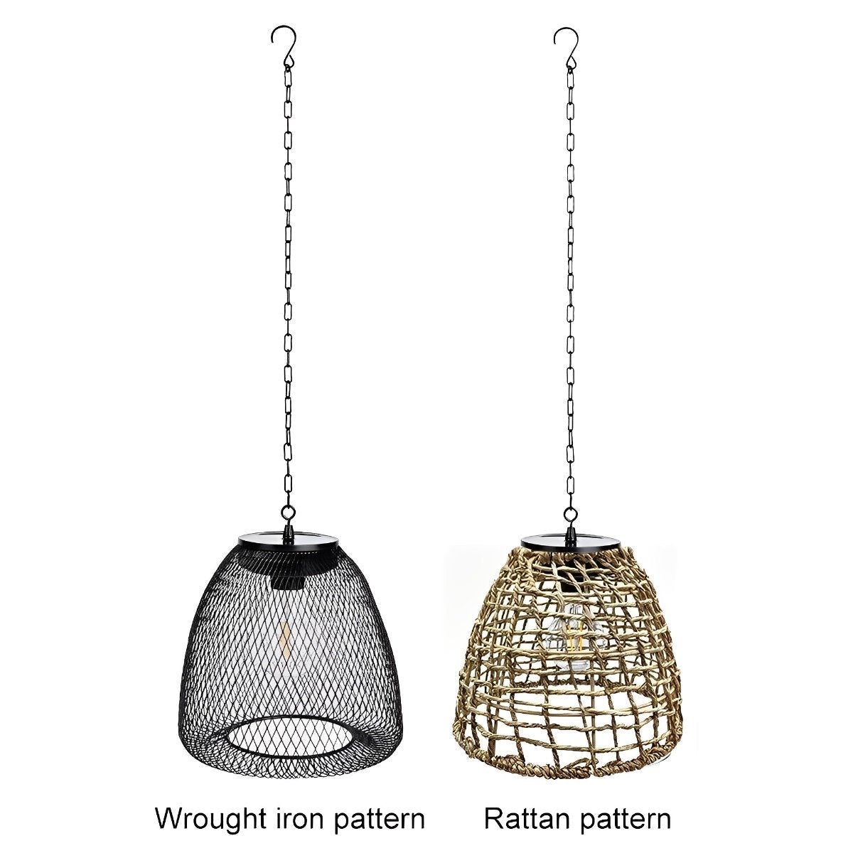 Solar Powered Bell Hanging Lantern and Waterproof Garden Pendant Light