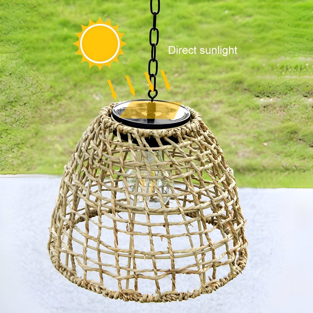 Solar Powered Bell Hanging Lantern and Waterproof Garden Pendant Light