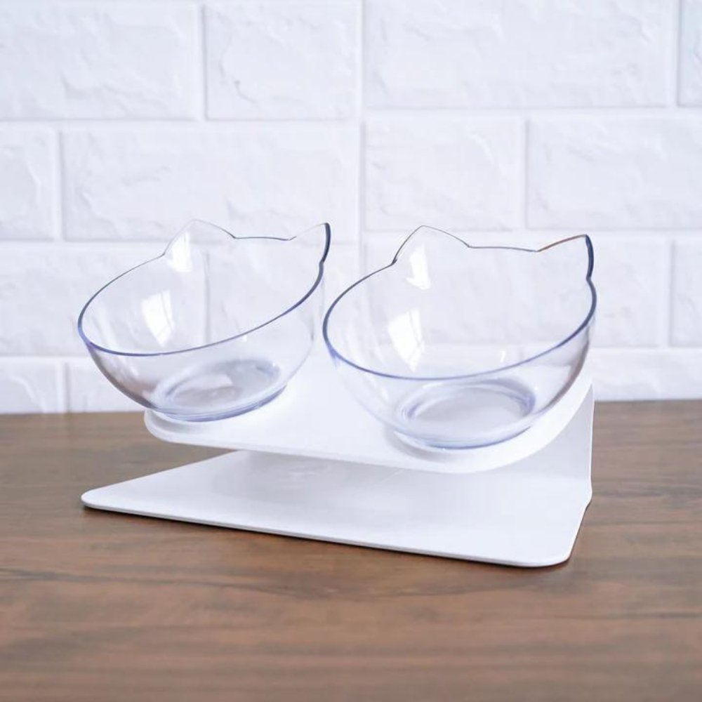 Elevated Cat Bowl for Whisker Fatigue | Shallow Wide Dish Feeder