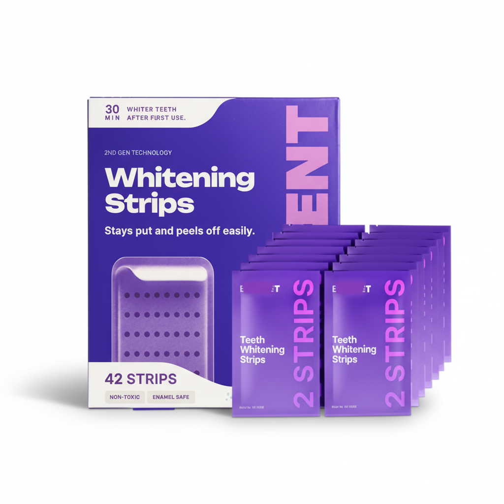 Purple Teeth Whitening Strips | Color-Correcting PAP+ Stain Removal